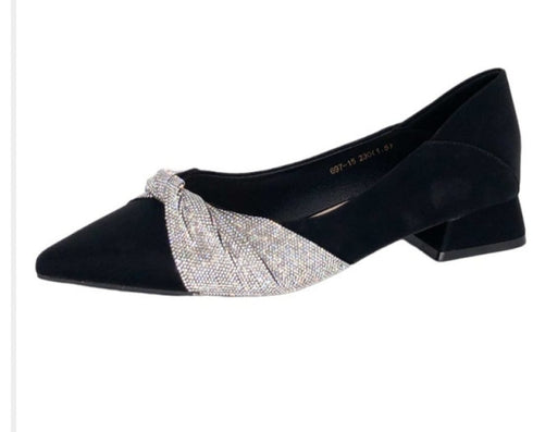 Fashionable Rhinestone Decor Pointy Pump Heels